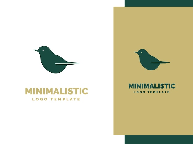 Vector minimal bird logo template cute simple bird minimal logo bird illustration minimal line art logo