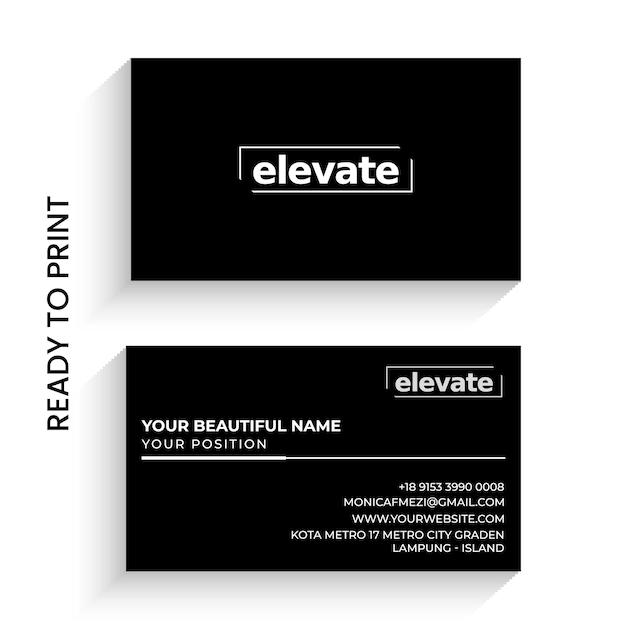 Minimal Black Business Card Template Ready To Print