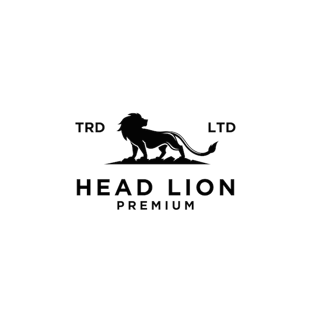 Minimal black lion vector logo design