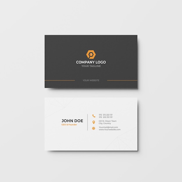 Minimal black and yellow business card template