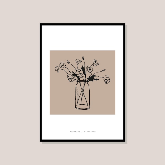 Minimal bohemian travel illustration poster design for wall art gallery