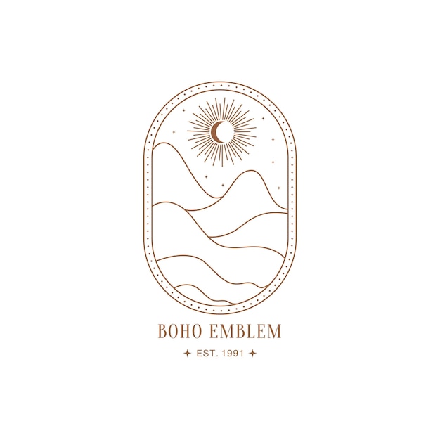 Minimal boho landscape logo