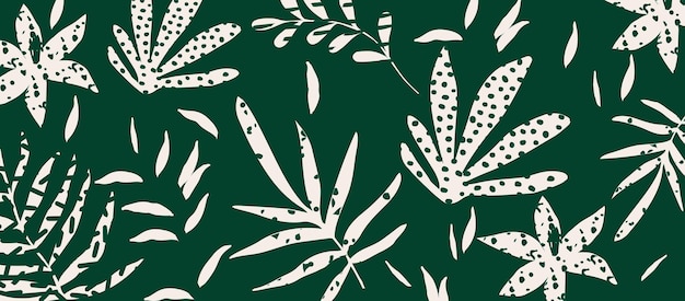 Vector minimal botanical poster with branches flowers and leaves vector illustration