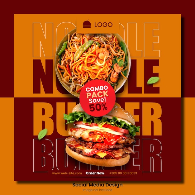 Minimal Burger Social Post Design