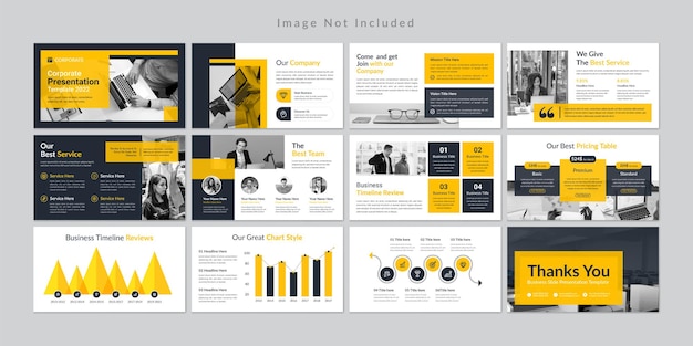 Minimal business slides presentation template Premium Vector.