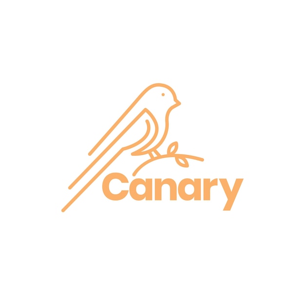 Minimal canary bird logo design