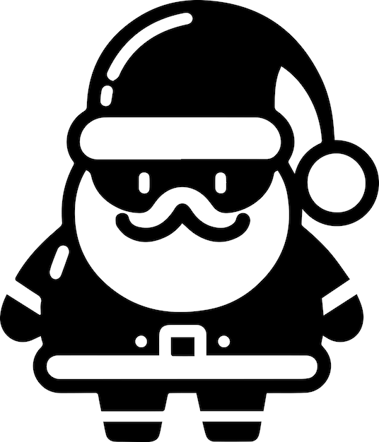 minimal carton funny character Santa Claus vector silhouette 8