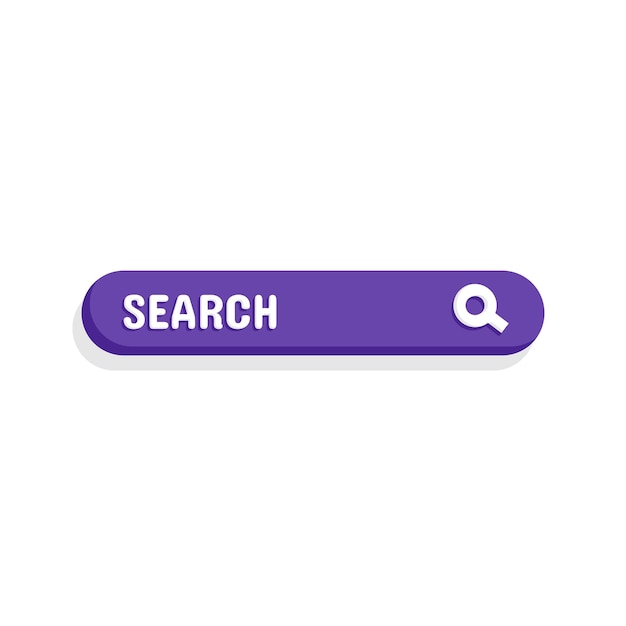 Minimal cartoon style magnifying glass icon with computer window online Browser search concept