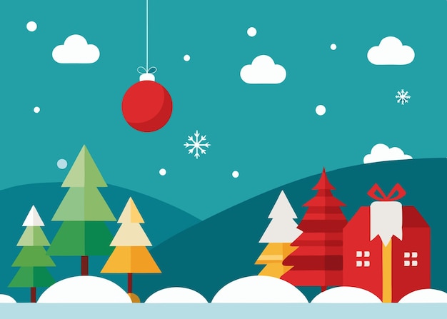 Vector a minimal chiristmas background with copy space vector illustration