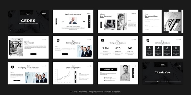 minimal clean business presentation google slides template