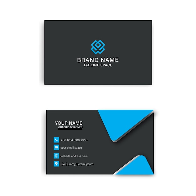 minimal clean double side business card design template