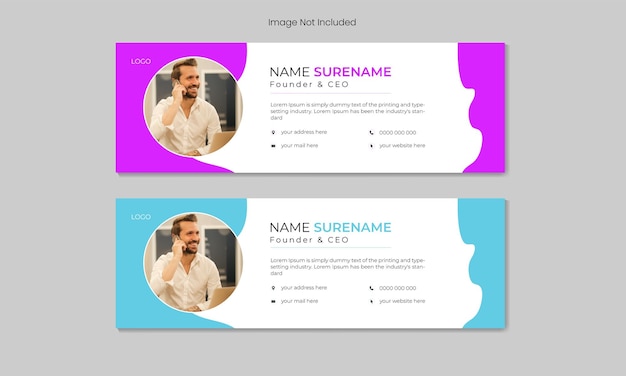 Minimal amp clean email signature template design