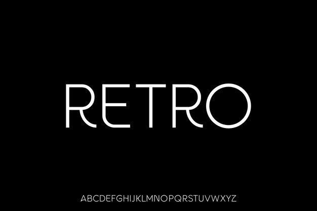 Minimal and clean sans serif retro line font vector