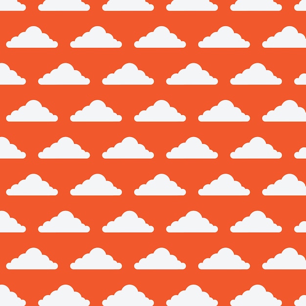 Minimal cloud pattern with orange background