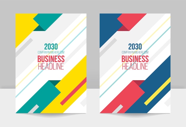 Minimal corporate book cover template set premium vector Premium Vector