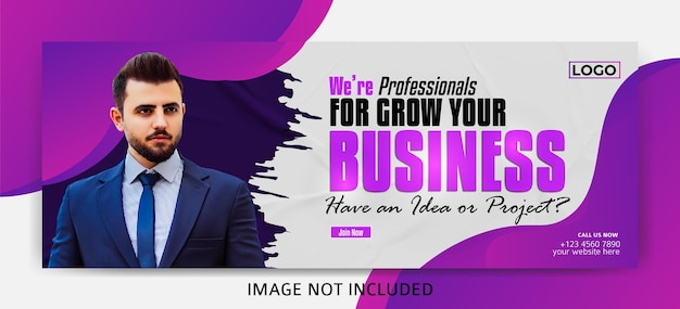 Minimal Corporate business digital marketing agency facebook cover and web banner design template