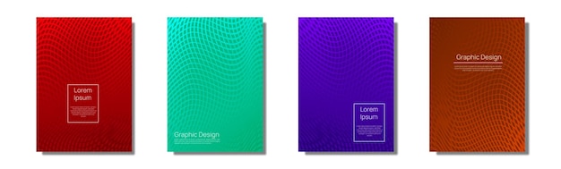 Minimal cover design colorful line waves