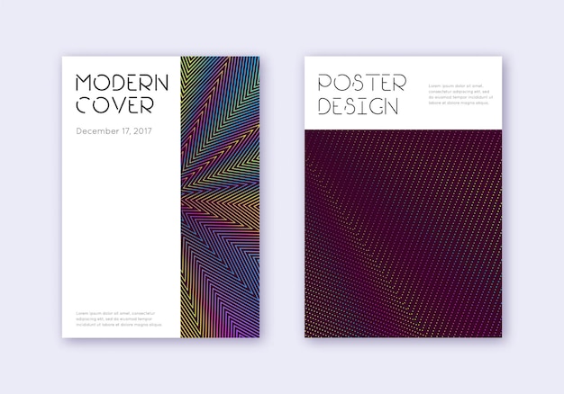 Minimal cover design template set Rainbow abstrac