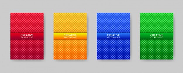 Minimal cover design template set with gradient and abstract circles texture