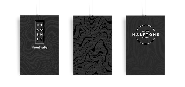 Minimal covers design. Trendy geometric halftone posters