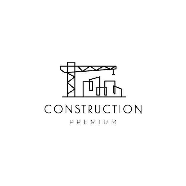 Minimal crane with building logo design