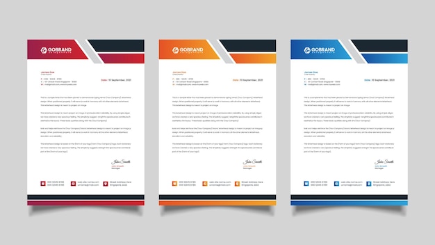 minimal creative business letterhead design template