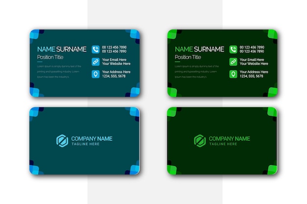 Minimal, creative, clean, and modern business card design template for Business