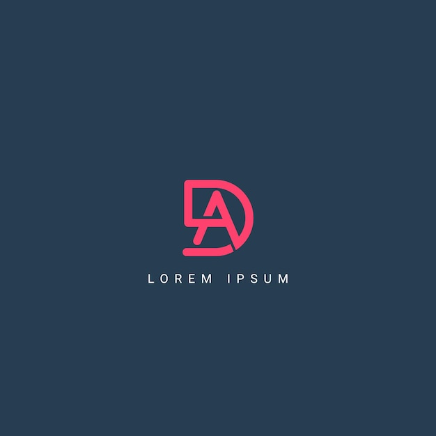 Minimal creative initial based AD logo and DA logo Letter AD DA creative elegant monogram