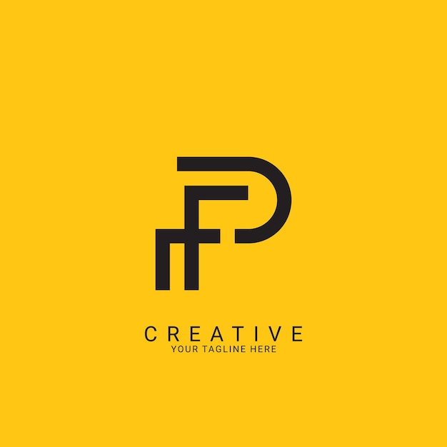 Minimal Creative Initial Based FP PF logo Letter FP PF creative elegant Monogram with black color