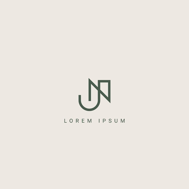 Minimal creative initial based NJ logo and JN logo Letter NJ JN creative elegant monogram