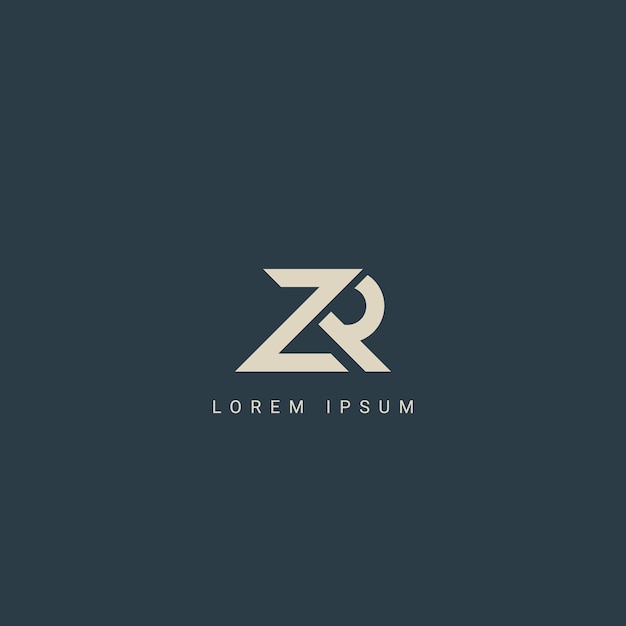 Minimal creative initial based ZR logo and RZ logo Letter ZR RZ creative elegant monogram white