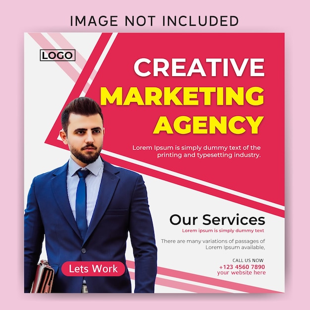 Minimal creative marketing agency and corporate business company social media post