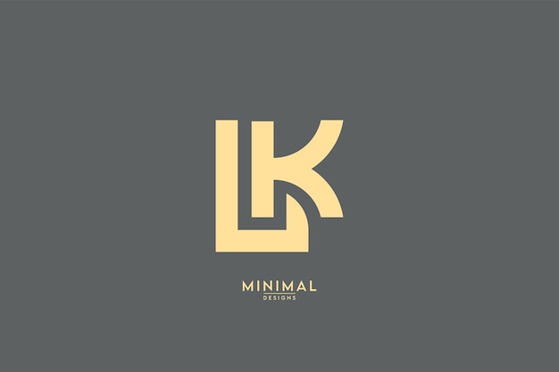 Minimal creative unique style letter LK KL logo monogram line art design template