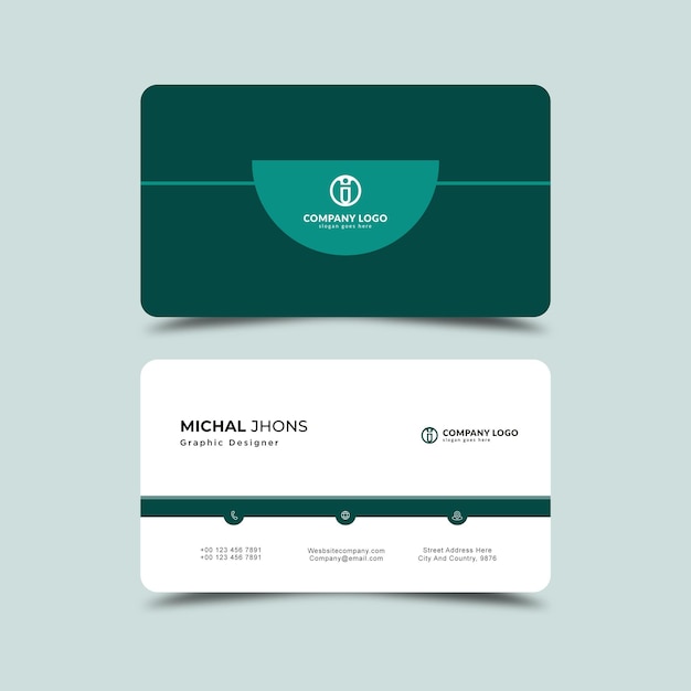 Minimal design business card template Premium Vector