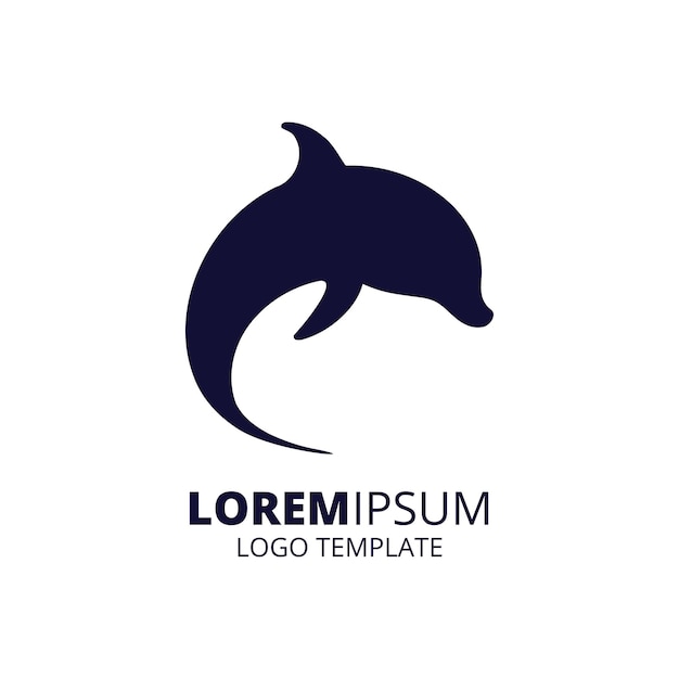 Minimal Dolphin Logo Template Jumping Dolphin