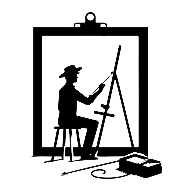 Vector minimal drawing artist silhouette vector