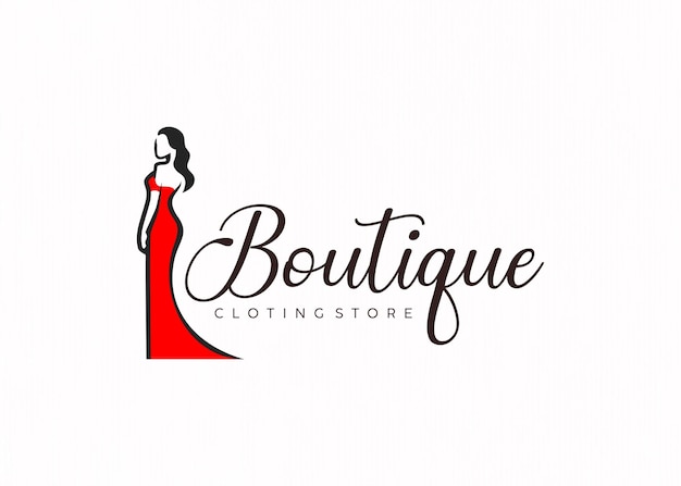 Minimal dress shop business logo template design