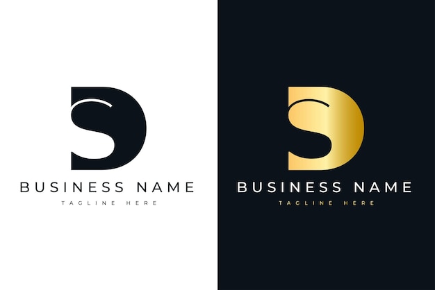 Minimal and elegant initial letter SD logo design for identity Premium Vector