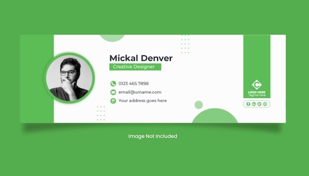 Minimal Email signature template or email footer facebook social media cover