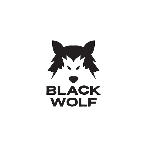 Minimal face modern wolf logo symbol icon vector graphic design illustration idea creative