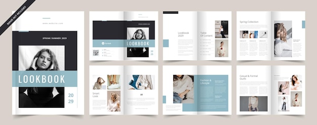 Vector minimal fashion lookbook template layout