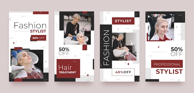 Minimal fashion stylist instagram stories template