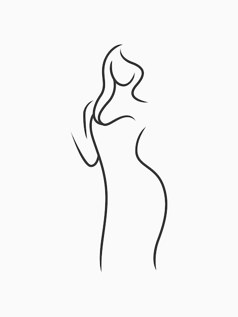 Minimal female body silhouette