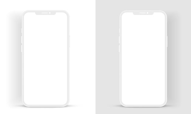 Minimal flat high quality smartphone mockup isolated background for show mobile app