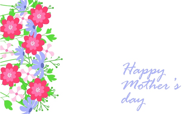 Minimal floral banner for Mother's Day Vector illustration