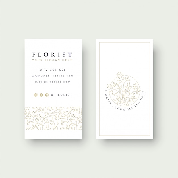 Minimal Floral logo with business card template