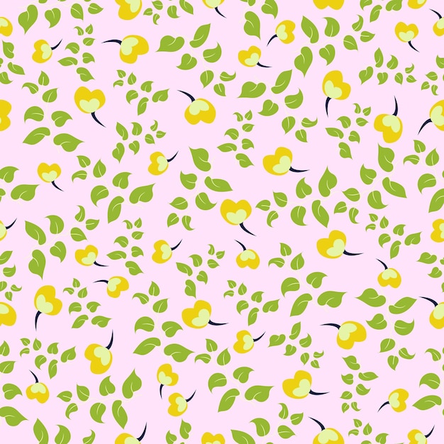 Minimal floral seamless pattern Beige color vector illustration