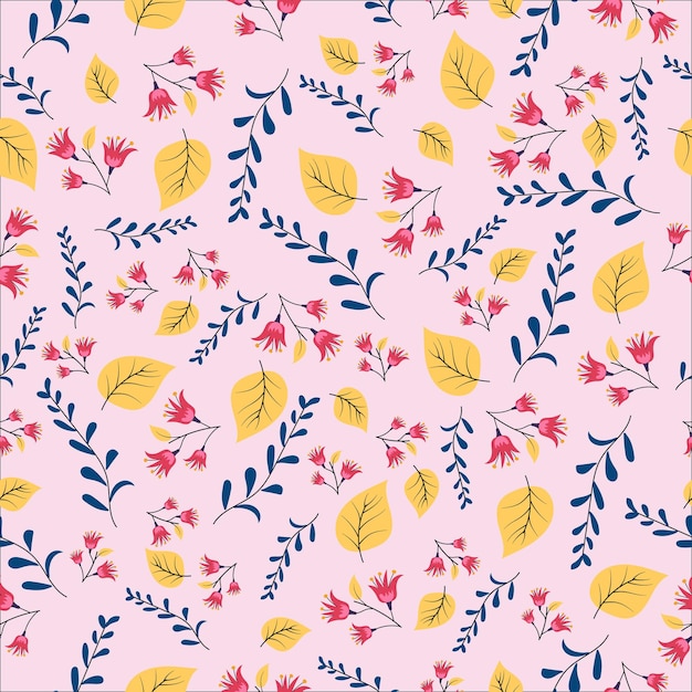 Minimal floral seamless pattern Beige color vector illustration