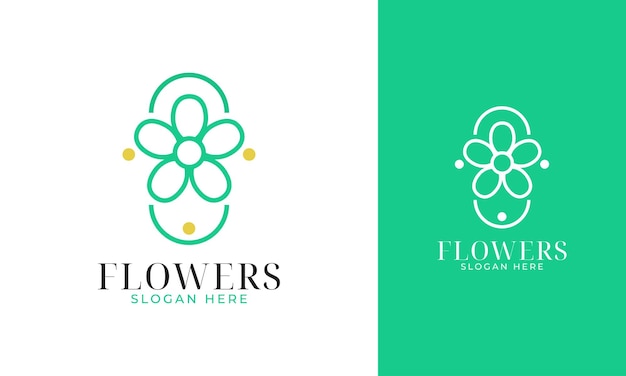 Minimal flower logo design for beauty spa icon