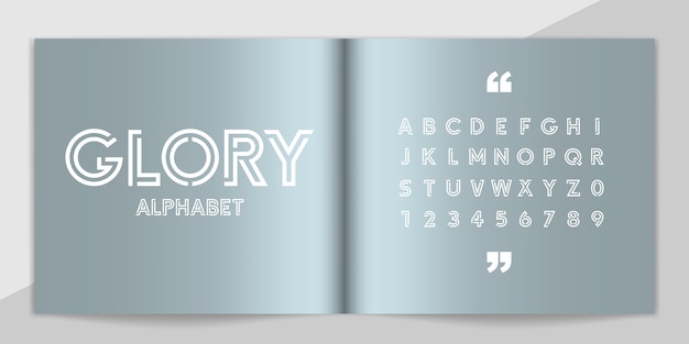 Minimal font and alphabet set.